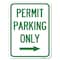 Signmission Permit Parking W/ Right Arrow Heavy-Gauge Aluminum Rust Proof Parking Sign, 18" x 24", A-1824-23326 A-1824-23326 - alternate 1